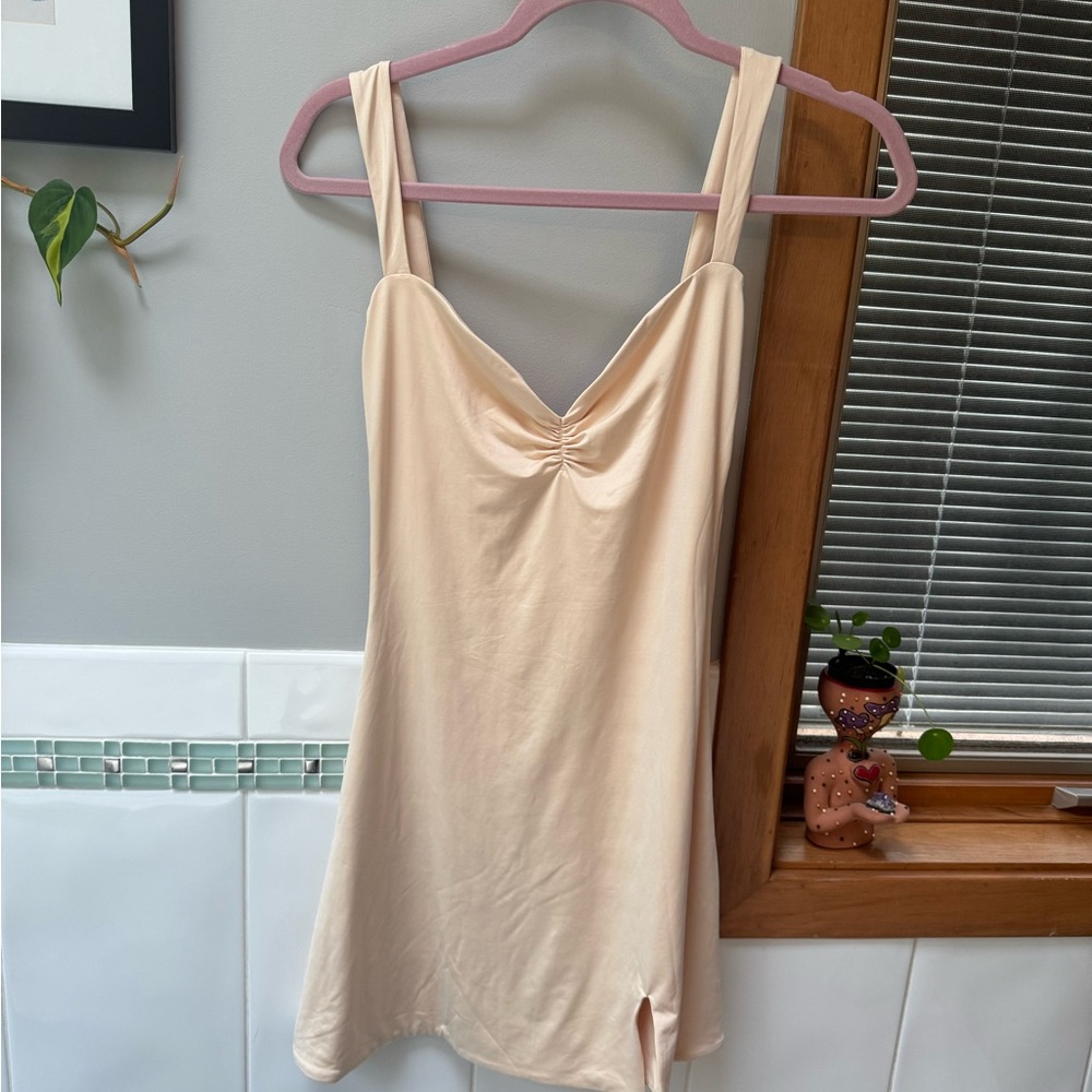 Oh Polly Cream Chemise Slip dress